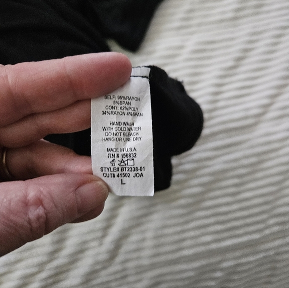 BIBI Black Women's Top w/ Animal Print Bow Tie On One Shoulder Size L - Picture 4 of 5